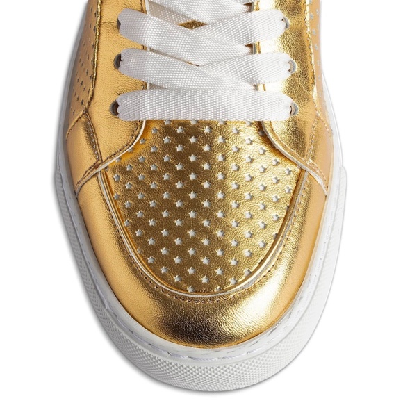 ZADIG & VOLTAIRE WOMEN NEW FLASH GOLD METALLIC LEATHER HIGH TOP SNEAKER. SZ 37/7 - Picture 12 of 15